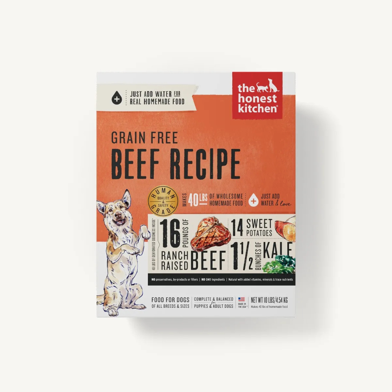 The Honest Kitchen Dehydrated Beef Recipe for Dogs Feed Bag Pet Supply