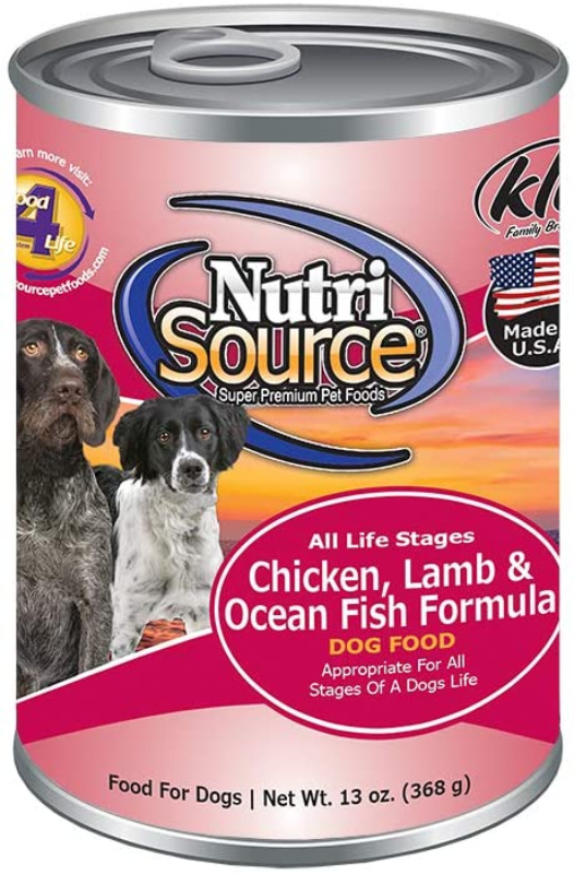 NutriSource Canned Chicken, Lamb & Ocean Fish Feed Bag Pet Supply